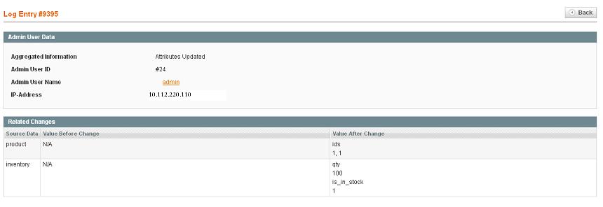 Admin Log Report Detail