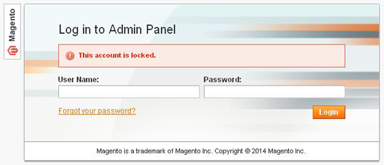 Admin Account Locked