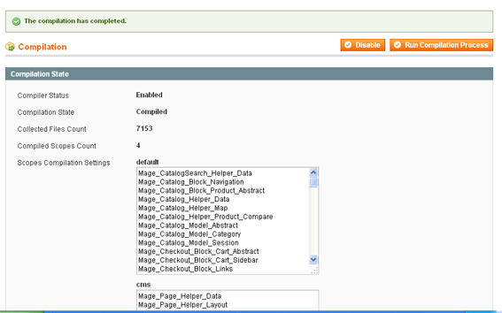 Magento Compilation Enabled